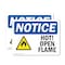 Signmission Hot Surface Sign, 3.5 in H x 5 in W, Vinyl Decal, Hot! Open Flame Sign With Symbol OS-2PACK-NS-D-35-L-13535 - alternate 1